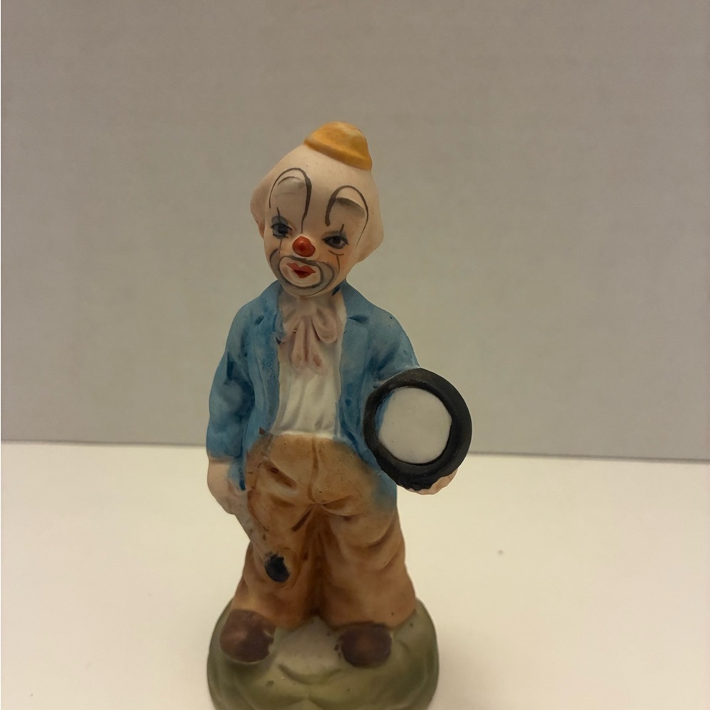 Clown with Drum 5” Porcelain Vintage Figure